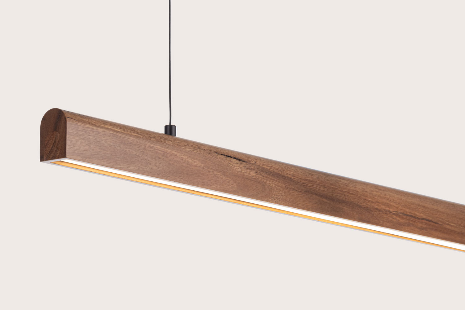 Arc Timber Pendant shown in Spotted Gum