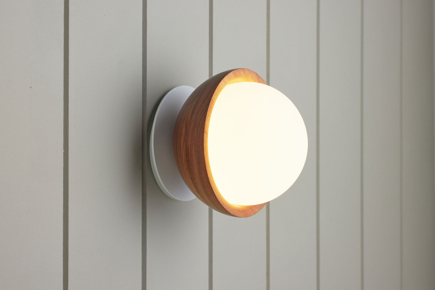 Button Sconce shown in Tasmanian Blackwood Timber