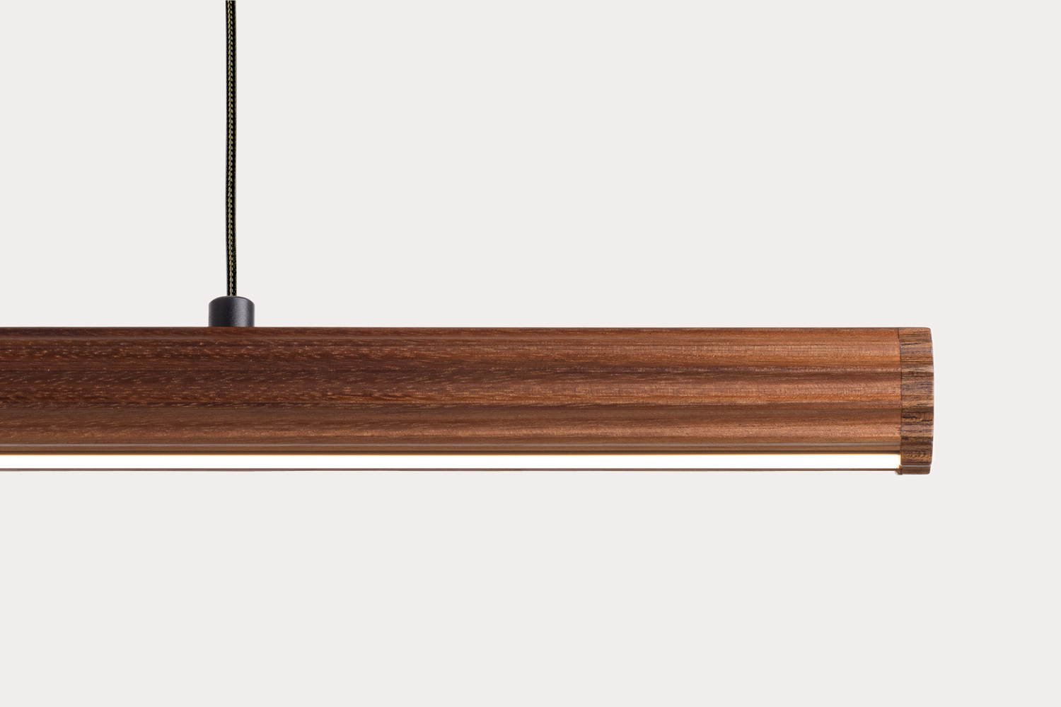 Fluted Roller Pendant shown in Tasmanian Blackwood