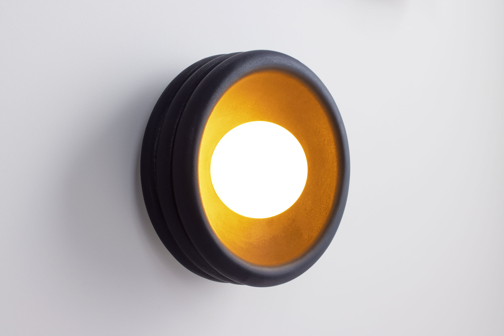 Silo Wall Sconce in Matte Black Ceramic Finish