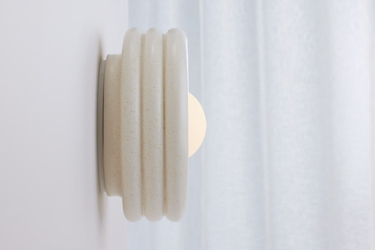 Silo Sconce in Speckled White Finish